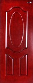 Dark Red Wooden Flush Door Veneer Skins , Apartment Using PVC Plastic Door Skins