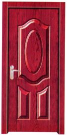 Dark Red Wooden Flush Door Veneer Skins , Apartment Using PVC Plastic Door Skins