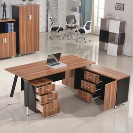 OEM Service Decorative Oak Computer Desk / MFC Finishing Cherry Wood Office Table