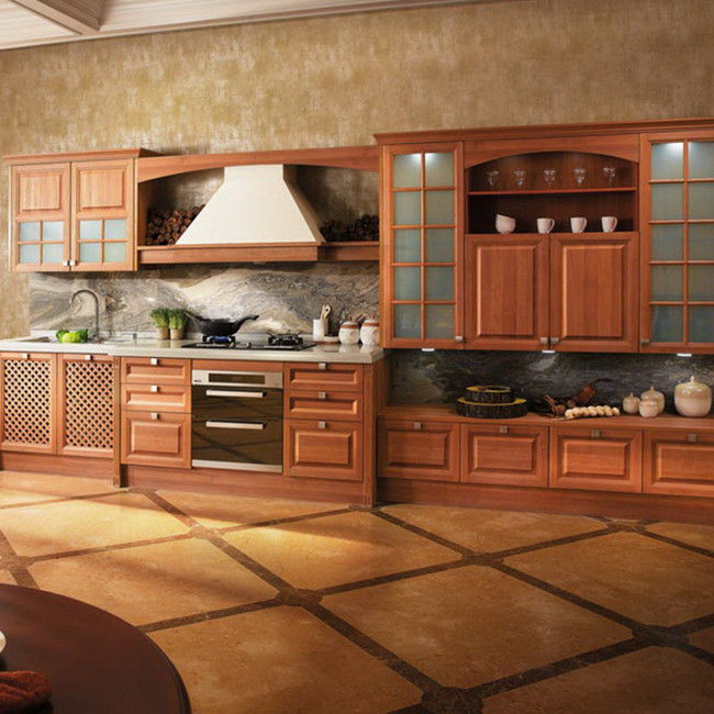 Customized Color Particle Board Kitchen Cabinets For Residential Decorating Furniture